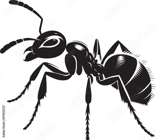 Ant insect Silhouette vector illustration isolated on a white background