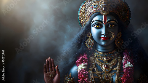 Portrait of Hindu Kali goddess statue photo