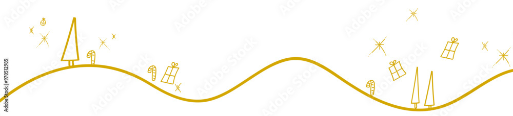 Band gold Welle Wellen Banner Weihnachten Tannenbaum Geschenk Landschaft
