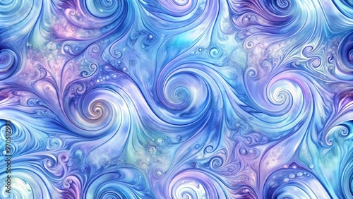 Abstract wallpaper featuring swirling water designs in shades of blue and lavender