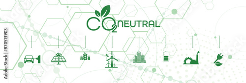 reducing CO2 emissions to stop climate change. green energy background	