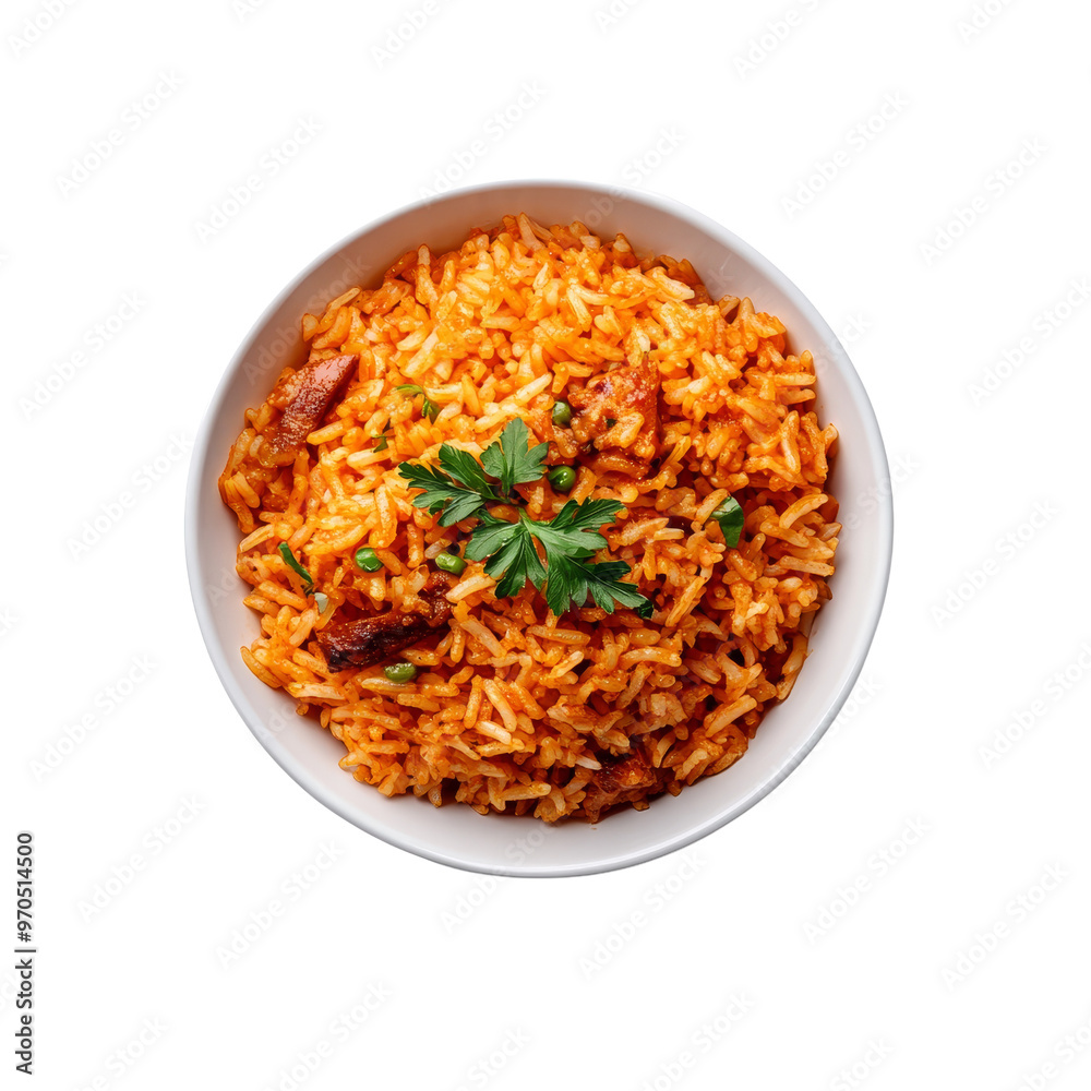 Bowl of Tomato Rice with Parsley Bowl of Tomato Rice with Parsley