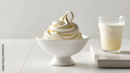 Whipped cream isolated on transparent or white background ai generative..