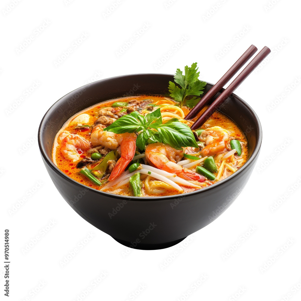 Delicious Thai Noodle Soup with Shrimp Delicious Thai Noodle Soup with Shrimp