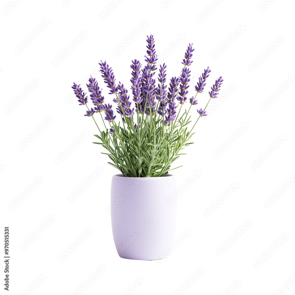 Fototapeta premium Lavender Plant in a Purple Pot