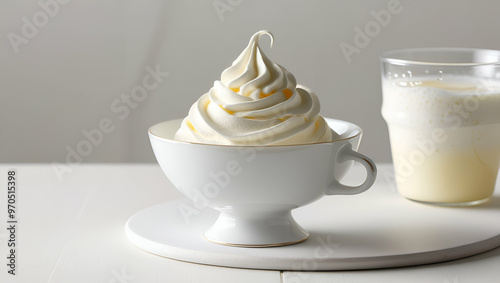 Whipped cream isolated on transparent or white background ai generative..