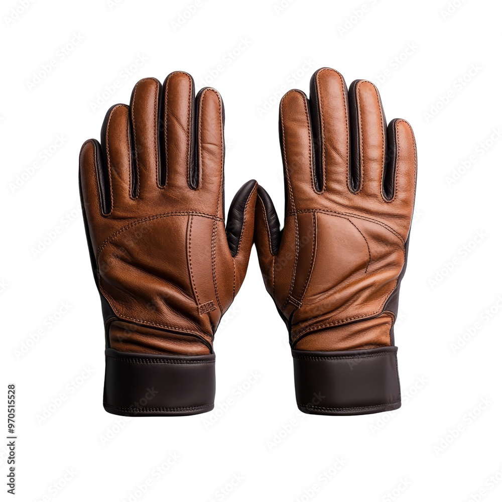 Brown Leather Gloves Isolated Brown Leather Gloves Isolated