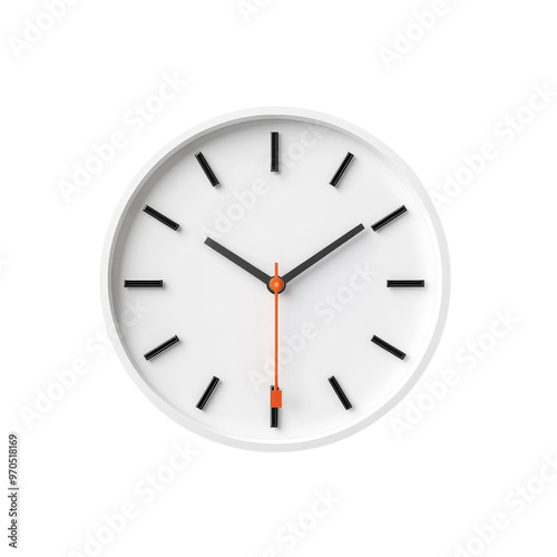 White Clock with Orange Second Hand