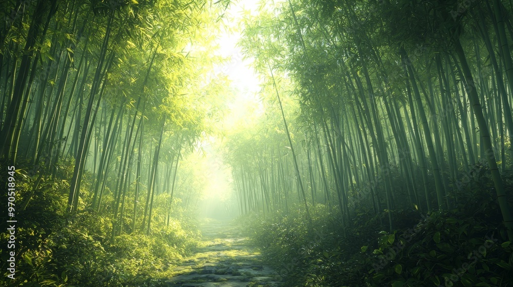 Obraz premium Bamboo Forest Path.