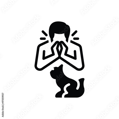 Black  solid icon for asthma