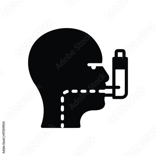 Black  solid icon for asthma