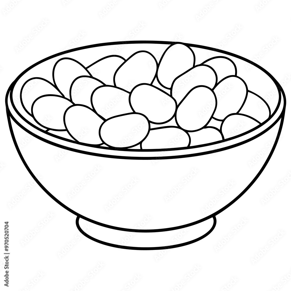 jelly beans outline coloring book page line art drawing