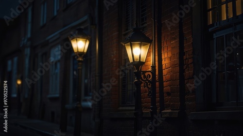 Street Lamp in Dark Alley