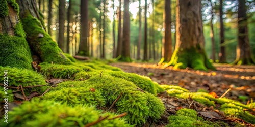 Forest floor covered in subtle bark and moss textures, perfect for nature-themed designs or backgrounds