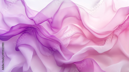 A modern, abstract wallpaper with flowing pink and purple layers. It looks like translucent fabric, with folds and ruffles. It's perfect for a fashion-themed design.