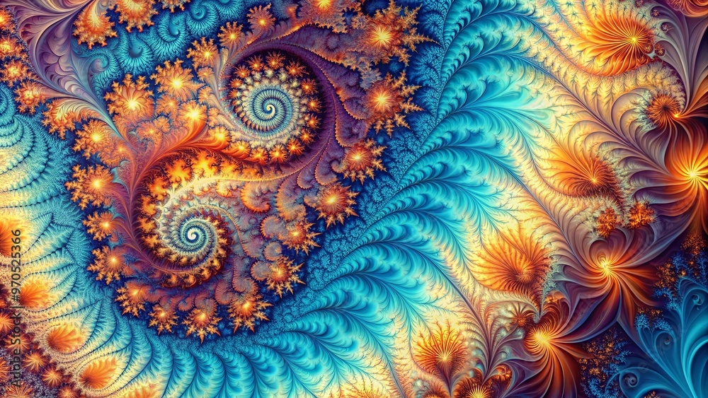 Smooth brush strokes and intricate fractal patterns creating a calming visual wallpaper
