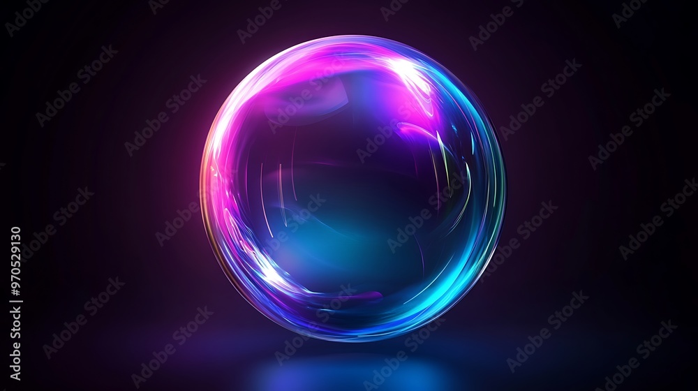 A luminous orb with iridescent glow, emanating light against a dark background A luminous orb with iridescent glow, emanating light against a dark background