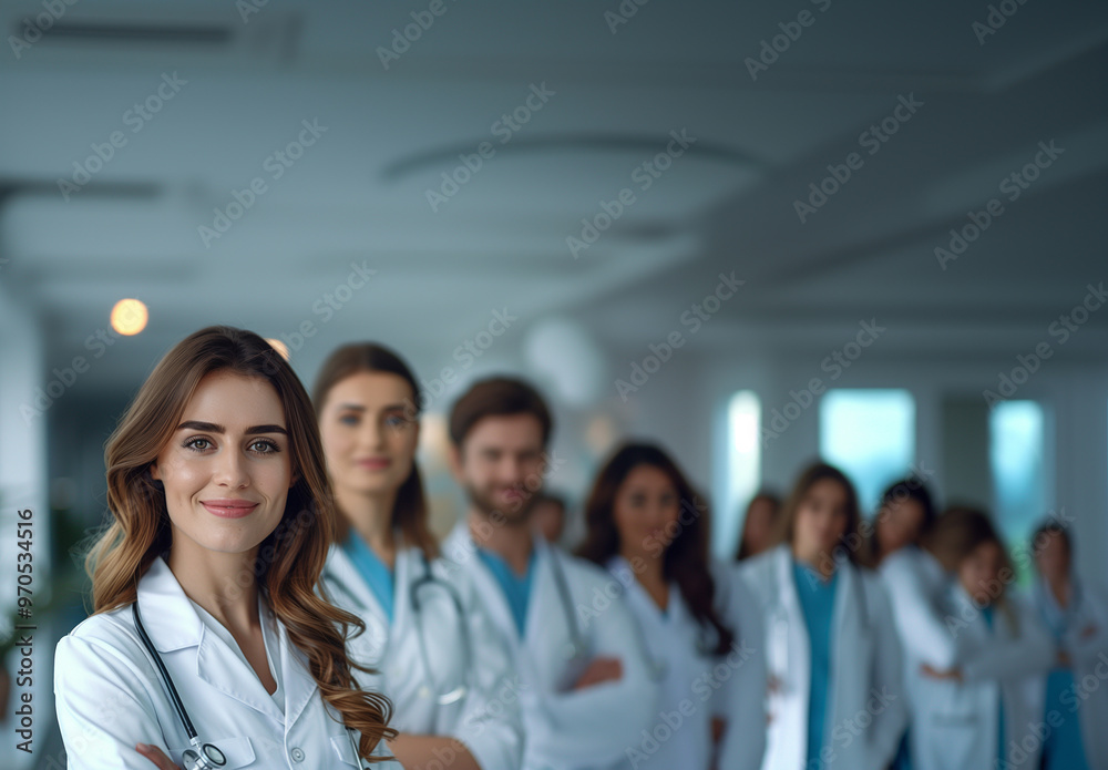 Fototapeta premium A group of medical professionals standing and looking at the camera.