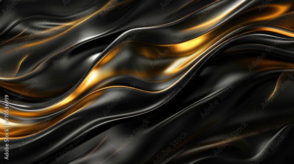 Luxurious black and gold wave texture background. Elegant and sophisticated wave design. Black and gold wave pattern for design use. Luxurious black and gold wave texture background. Elegant and sophisticated wave design. Black and gold wave pattern for design use.