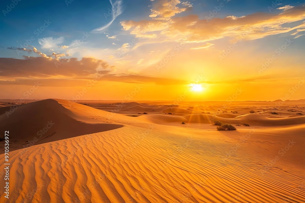 Stunning desert landscape at sunset with dramatic sky, sand dunes, and vibrant colors. Perfect for nature, travel, and background purposes. Stunning desert landscape at sunset with dramatic sky, sand dunes, and vibrant colors. Perfect for nature, travel, and background purposes.