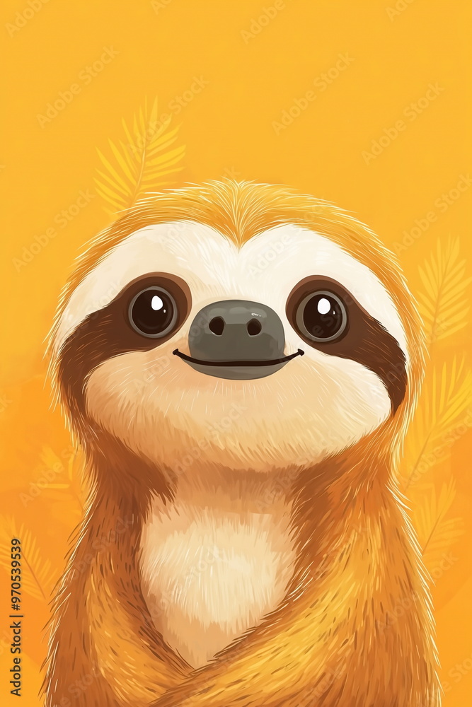 Obraz premium cute sloth happiness smiling portrait