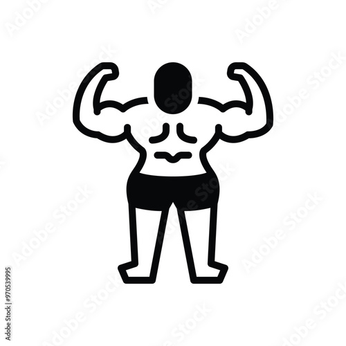 Black solid icon for fitness