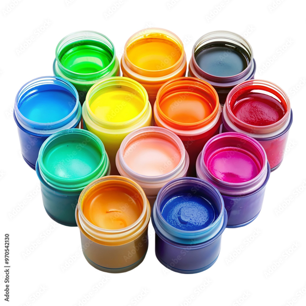 Acrylic paints isolated on transparent background. Acrylic paints isolated on transparent background.