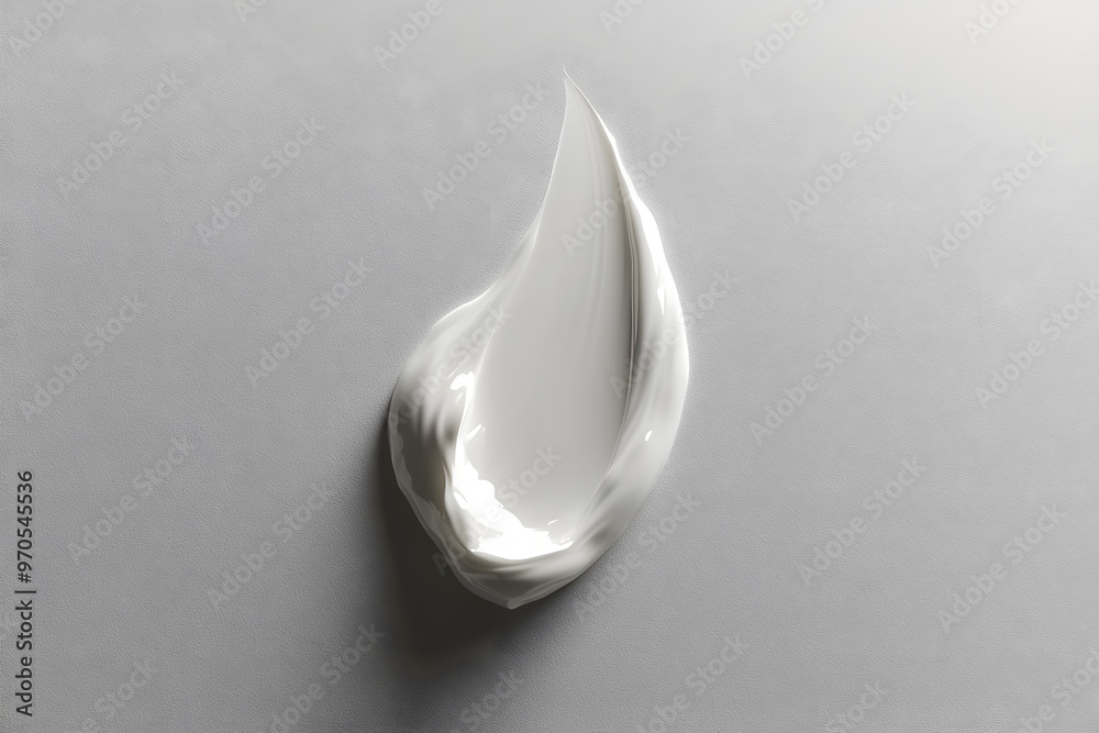  Hyper-Realistic Overhead Shot of White Cosmetic Cream Swatch