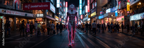 Horus street modern god man silhouette Tokyo photo