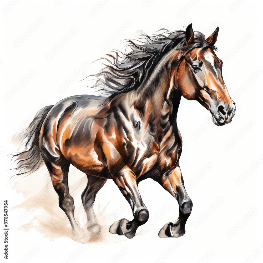 Fototapeta premium the AI Image Generator, Bay big horse isolated