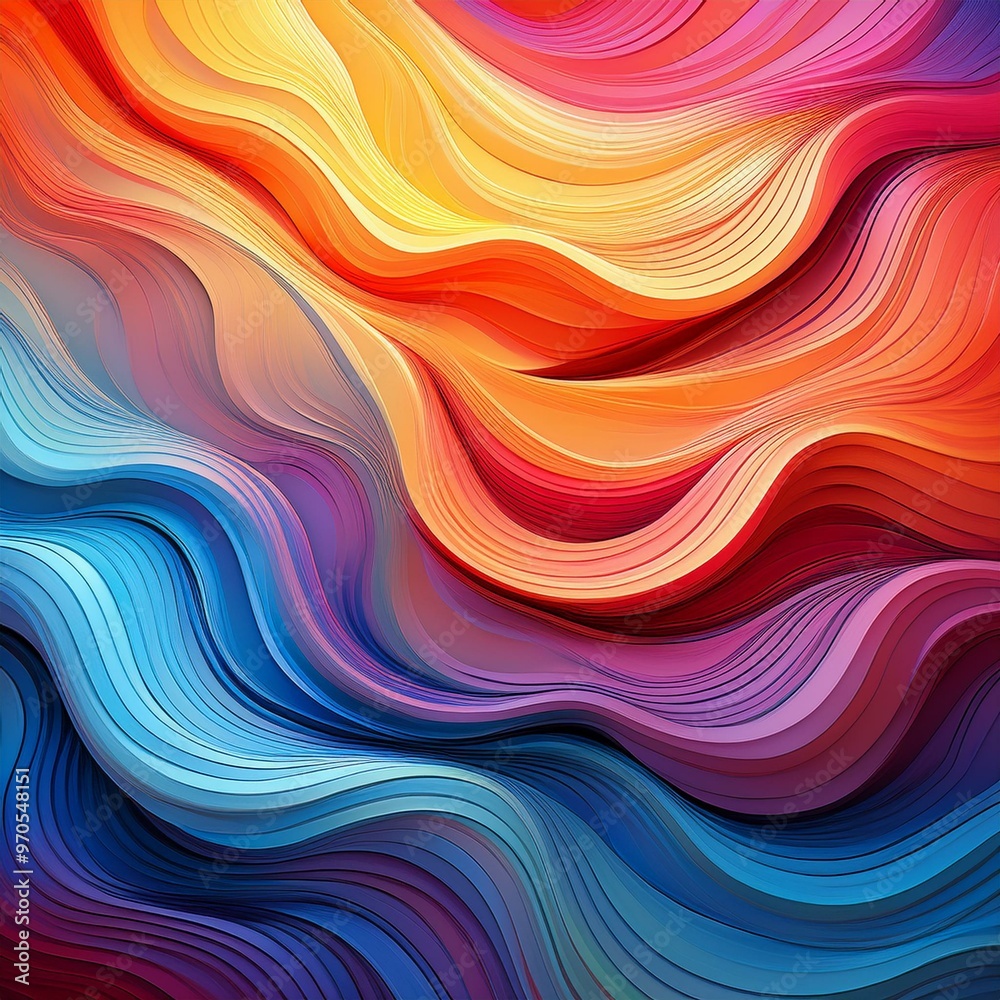 Dynamic abstract background with a spectrum of colors in a wavy line pattern, perfect for colorful and vibrant design. Dynamic abstract background with a spectrum of colors in a wavy line pattern, perfect for colorful and vibrant design.