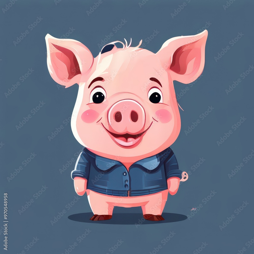 Fototapeta premium the AI Image Generator, Cute Childish Piggy