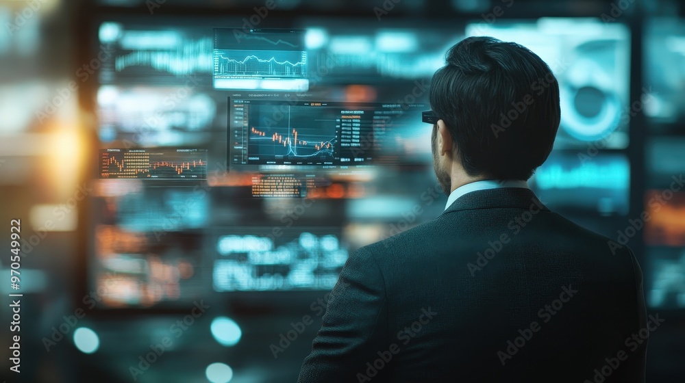 dynamic financial news feed on a computer screen. dynamic financial news feed on a computer screen.