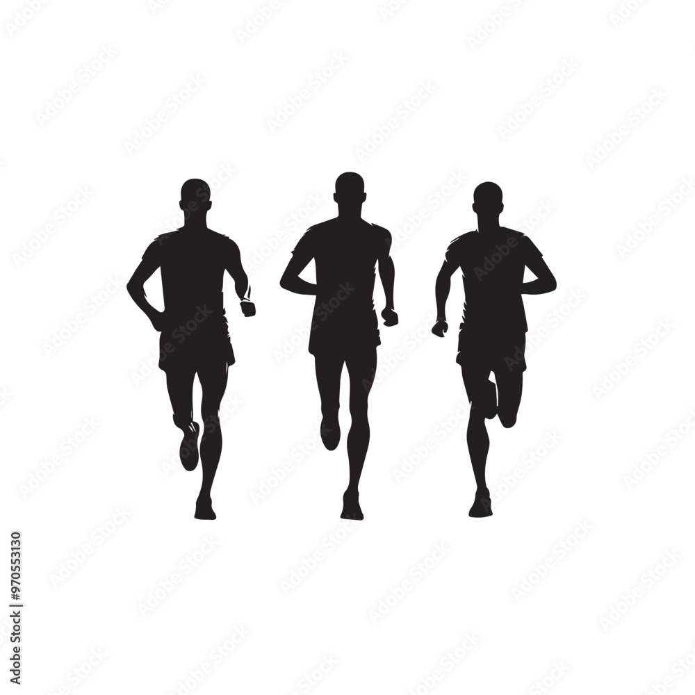 Running man silhouette. Physical exercise man silhouette vector. Running man vector design black and white. Running man silhouette. Physical exercise man silhouette vector. Running man vector design black and white.