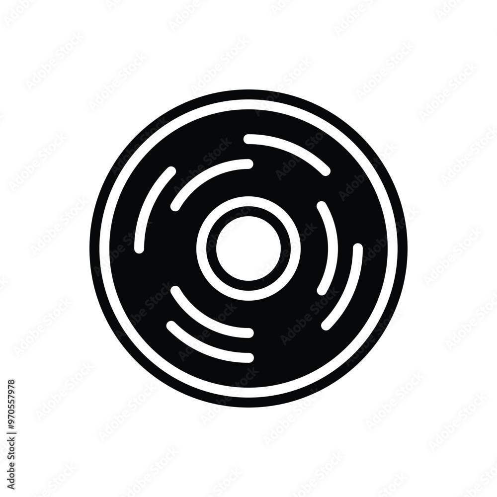Black solid icon for disc Black solid icon for disc