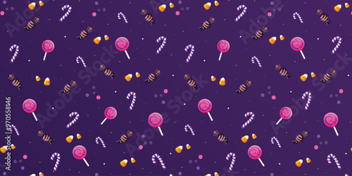 Halloween seamless pattern. Endless background