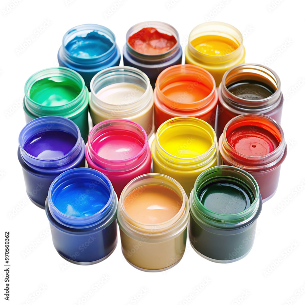 Acrylic paints isolated on transparent background. Acrylic paints isolated on transparent background.