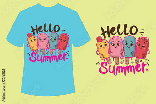 hello summer t-shirt design vector illustration art