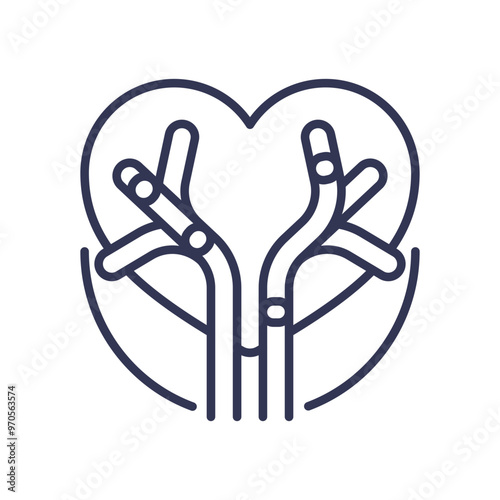 Illustration of a heart with arteries symbolizing cardiovascular health and circulatory system.
