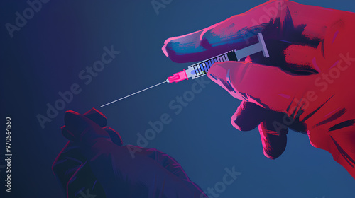 Wallpaper Mural animation of a doctor's hand holding a syringe Torontodigital.ca