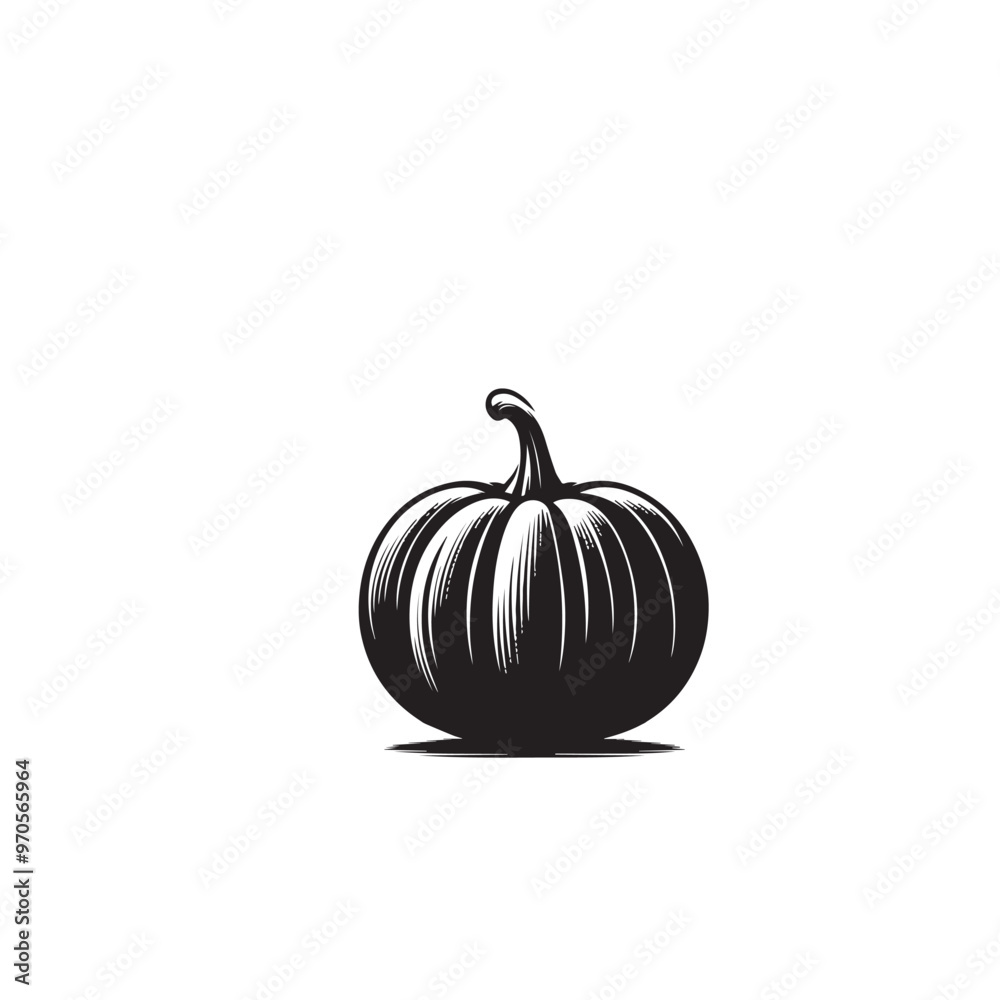 Pumpkin vector design. Pumpkin logo, icon vector illustration. Pumpkin silhouette isolated on white background.