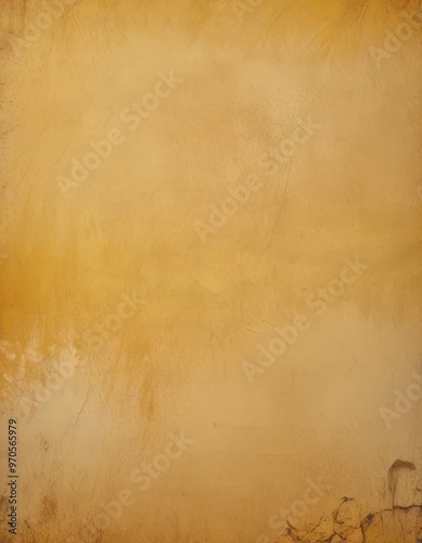 a textured, aged yellow-brown surface with visible cracks and stains, creating a vintage or aged appearance.