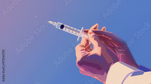 Wallpaper Mural animation of a doctor's hand holding a syringe Torontodigital.ca