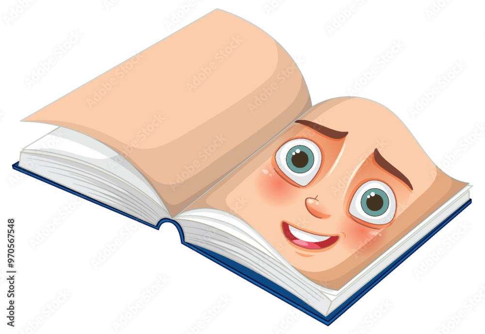 Animated Book with Human Face Animated Book with Human Face