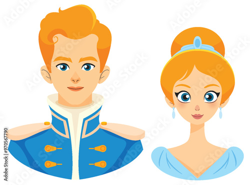 Royal Couple in Blue Attire