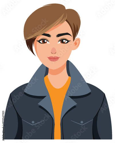 Stylish Woman in Casual Jacket