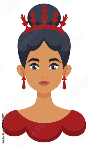 Elegant Queen in Red Attire