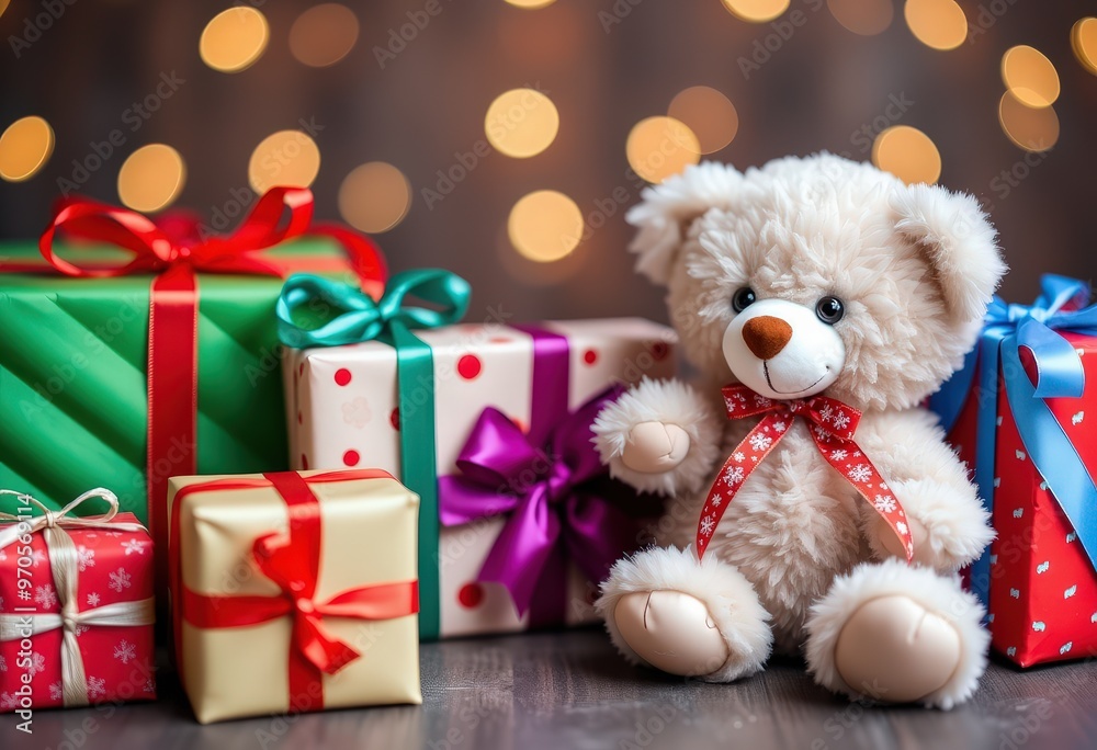 christmas teddy bear with gifts christmas teddy bear with gifts