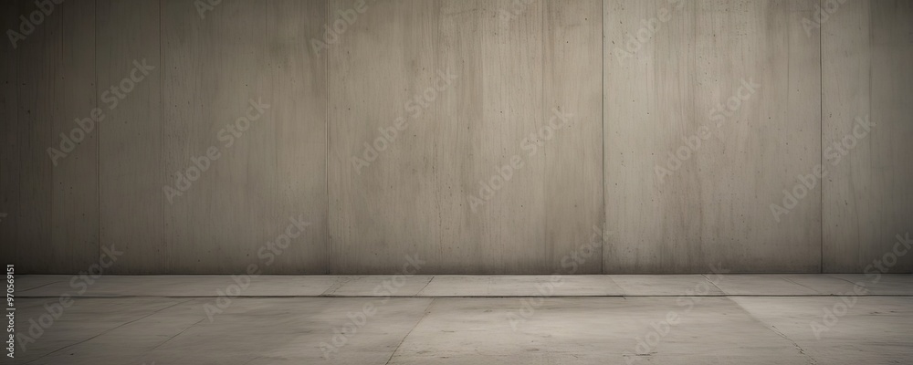 A simple, empty room with a concrete wall and a concrete floor. A simple, empty room with a concrete wall and a concrete floor.