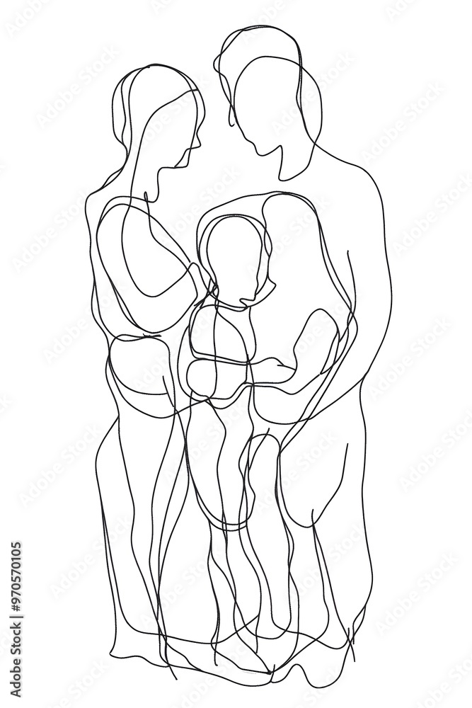 family continuous line drawing family continuous line drawing